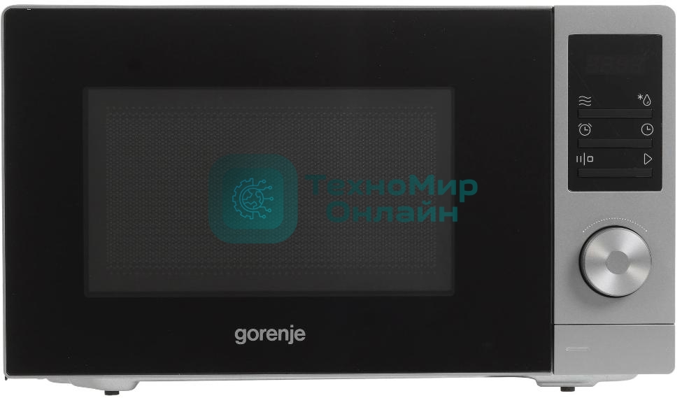 Микроволновая печь Gorenje MO20A3T4 серый/черный, 20 л, 700 Вт, переключатели - поворотный механизм