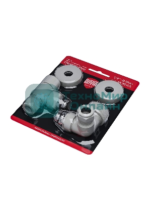 Набор термостатический трехосевой Royal Thermo Design Pro 15мм М30х1,5 (белый)