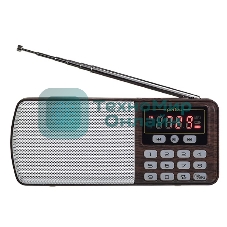Радиоприемник цифровой PERFEO ЕГЕРЬ FM+ 70-108МГц/ MP3/ питание USB или BL5C/ коричневый (i120-BK)