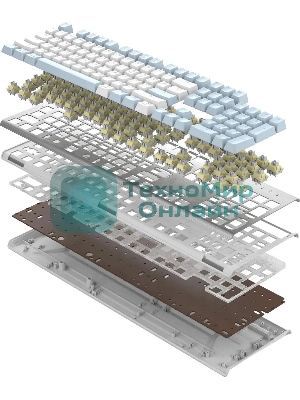 Клавиатура проводная A4Tech Fstyler FS100 Neon, USB, синий/белый