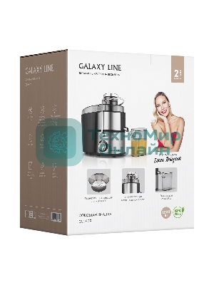 Соковыжималка GALAXY LINE GL 0809 серебристый, центробежная, 1200 Вт, 500 мл, механическое