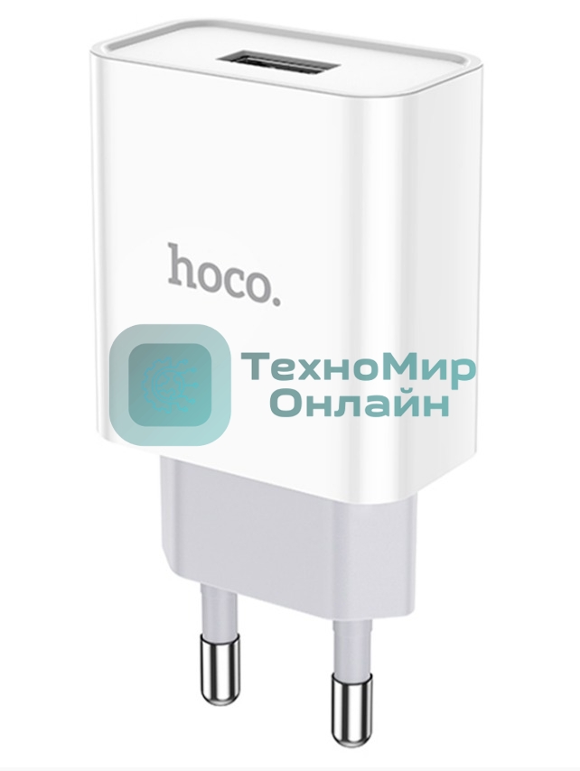 Блок питания (сетевой адаптер) HOCO C81A Asombroso single 1xUSB, 2.1A, 10W, белый