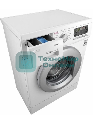 Стиральная машина LG F1296HDS1 белый, загрузка фронтальная 7 кг, 1200 об/мин., класс: А