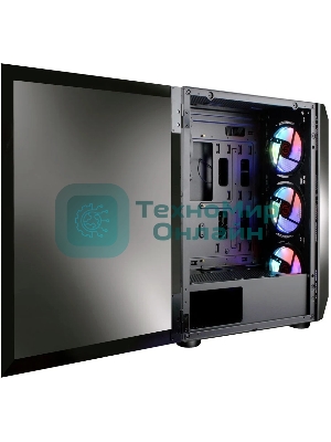 Компьютерный корпус Ginzzu GL300 FAN 12CM RGb*4 USB 3.0 Window