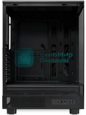 Компьютерный корпус без блока питания HSPD F510, Panoramic Mid Tower, черный, TG, 0.5 SPCC, no fans ATX, mATX, mITX 180/280/160мм 1x2.5