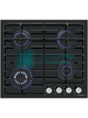Газовая варочная панель Maunfeld EGHG.64.63CB/G, 4 конфорки, закаленное стекло, черный