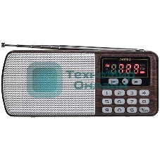 Радиоприемник цифровой PERFEO ЕГЕРЬ FM+ 70-108МГц/ MP3/ питание USB или BL5C/ коричневый (i120-BK)