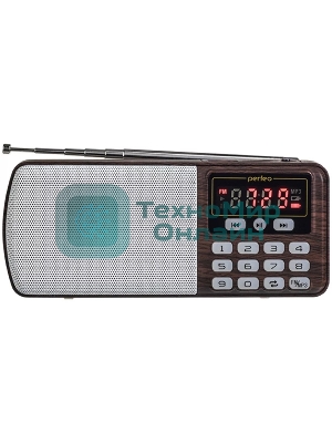 Радиоприемник цифровой PERFEO ЕГЕРЬ FM+ 70-108МГц/ MP3/ питание USB или BL5C/ коричневый (i120-BK)