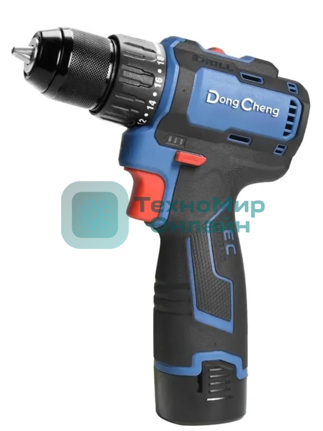 Дрель-шуруповерт DongCheng DCJZ1604, 16 В, 2 Ач, 40 Нм, бесщеточный