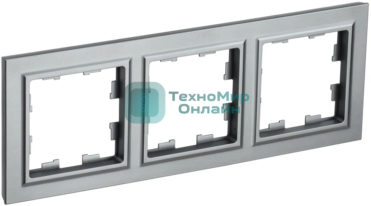 Рамка 3-мест. IEK BRITE РУ-3-БрС сталь