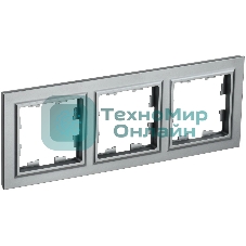 Рамка 3-мест. IEK BRITE РУ-3-БрС сталь