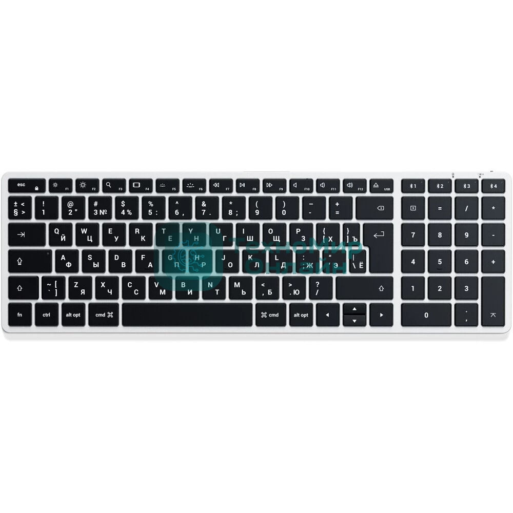 Клавиатура беспроводная Satechi Slim X2 Bluetooth Backlit Keyboard, Bluetooth, Серебристый ST-BTSX2S-RU
