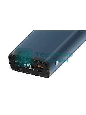 Портативный аккумулятор OLMIO QL-20, 20000mAh, 22.5W, QuickCharge3.0/PowerDelivery, LCD, голубой