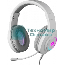 Гарнитура Redragon Hylas белая, проводная, USB / 2 x mini jack 3.5 мм, подсветка