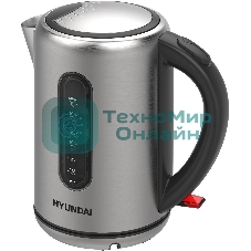 Чайник электрический Hyundai HYK-S9909 1.7л. 2200Вт серебристый матовый/черный корпус: металл