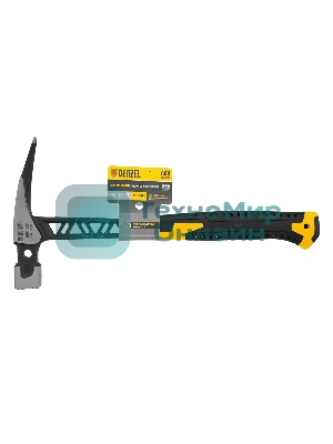 Молоток кровельщика Denzel 600 г, цельнокованый, боек с магнитом, двухкомп. обрезин. рук-ка