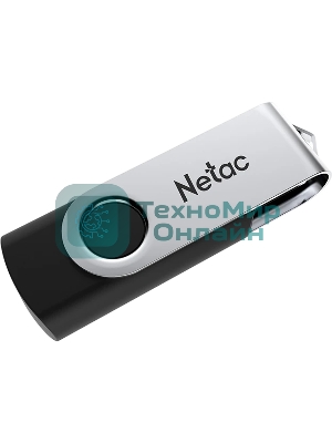 Флешка USB Netac U505 (NT03U505N-064G-32BK), 64Gb, USB 3.0, R/W 110/45, черный/серебристый