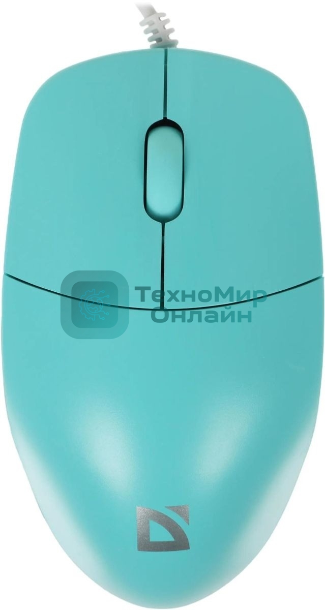 Мышь проводная Defender Azora MB-241 голубой, 1200 dpi, USB, кнопки - 3