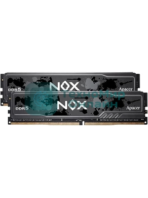 Оперативная память Apacer Nox, DDR5, 32Gb (2x16Gb), 5200MHz, CL40, DIMM, радиатор, серый/черный