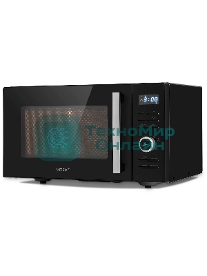 Микроволновая печь Vitek VT-MW1725 черный, 25 л, 900 Вт, переключатели - кнопки, поворотный механизм