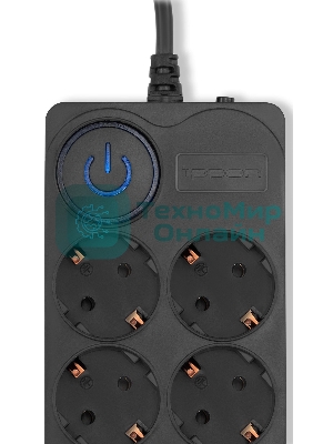 Сетевой фильтр Ippon BK-8-EU-5-16-B 5м (8 розеток) черный (коробка)