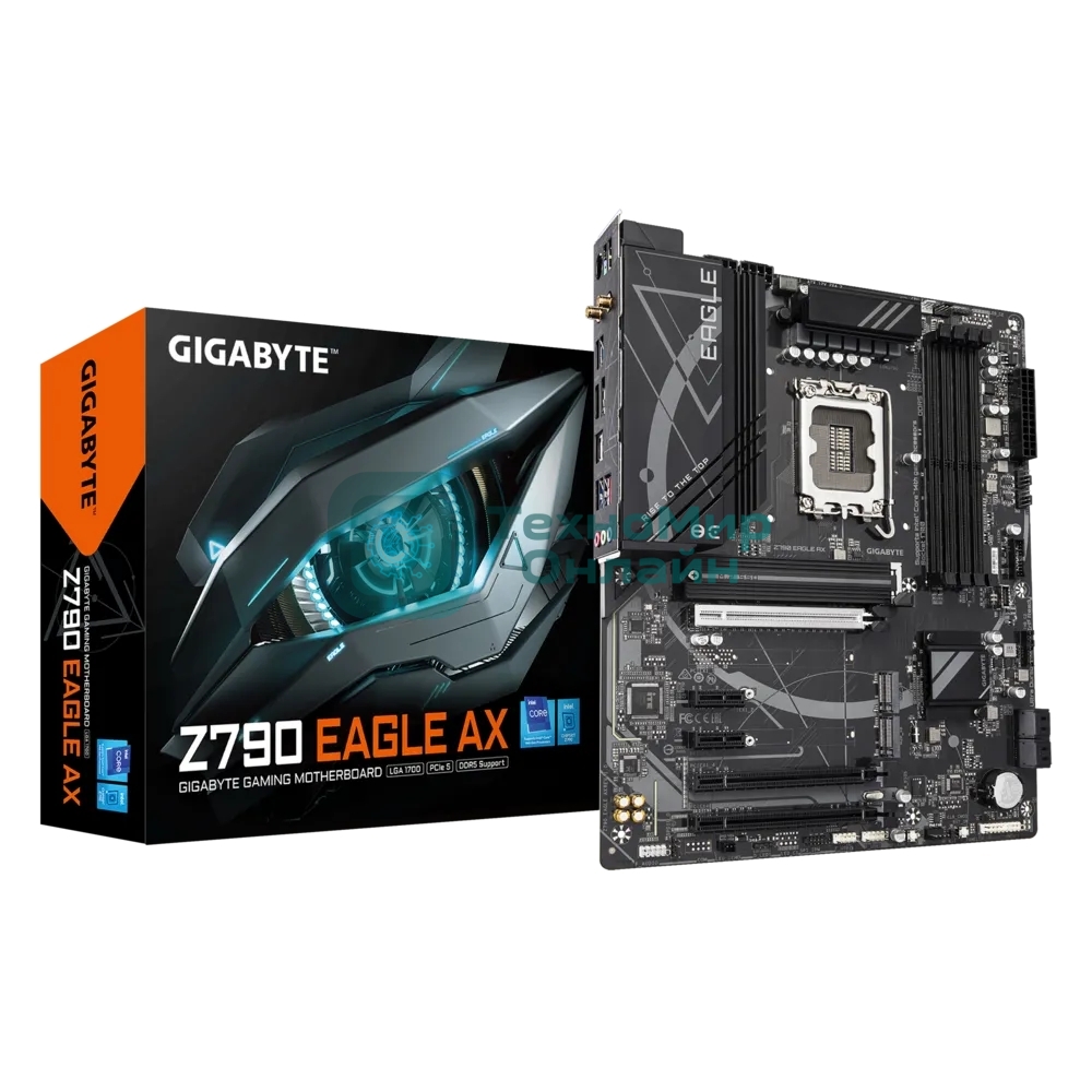 Материнская плата Gigabyte Z790 EAGLE AX, LGA 1700, Intel Z790, 4xDDR5, 4xSATA, 3xM.2, 1xPCIe 3.0 x1, 1xPCIe 4.0 x4, 1xPCIe 5.0 x16, 1xHDMI, 1xDP, 1x 2.5Gb LAN, 2xUSB-A 2.0, 4xUSB-A 3.2 Gen 1, 1xUSB 3.2 Gen 2, 7.1, ATX