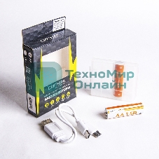 Комплект аккумуляторных батареек (Li-ion), тип АА, 1,5В,1800мВт/ч(1200мА/ч), 4акб+шнур Type-C, Сигнал