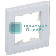 Рамка 1-местная IEK BRITE РУ-1-2-БрБ стекло белый