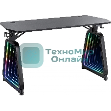 Стол игровой Cactus CS-GMD-BK-RGb столешница МДФ, черный каркас черный 136x60x75 см