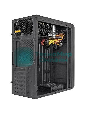 Компьютерный корпус Miditower ExeGate XP-332-UNS500 (ATX, БП UNS500 с вент. 12см, 2*USB, аудио, черный)