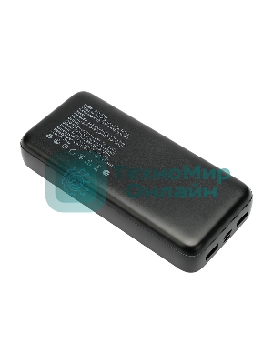 Портативный аккумулятор Gembird GPB-20Q, 20000мА·ч, QC/PD, дисплей, черный
