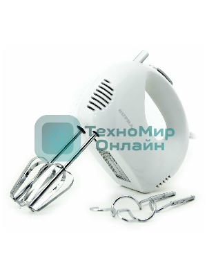 Миксер SUPRA MXS-527 500 Вт.Режим Турбо. 5 скоростей. Две насадки: для взбивания яиц и крема и для замеса тяжелого теста. белый.