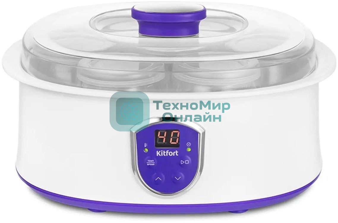 Йогуртница Kitfort КТ-2088-1 20Вт белый/фиолетовый