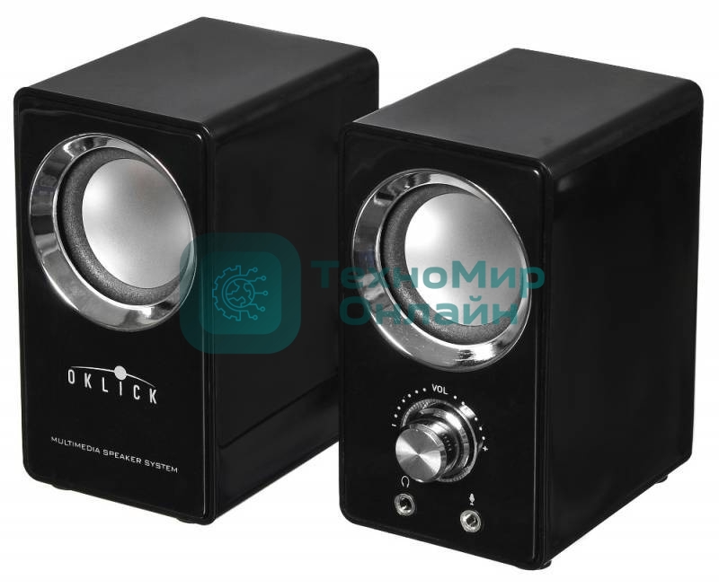 Акустическая система Oklick OK-116 2.0 черный 6Вт