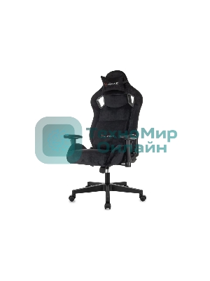 Кресло Zombie Ghost Fabric черный Light-20, ткань (велюр), подголовник