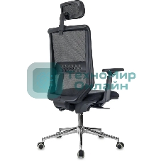 Кресло эргономичное Бюрократ MC-612N-H черный TW SQU BL сетка/ткань с подголов. крестов. металл хром