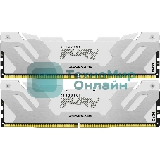 Оперативная память Kingston Fury Renegade, DDR5, 32Gb (2x16GB), 7600MHz, CL38, DIMM, с радиаторами, белый/серебристый
