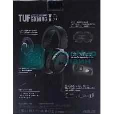 Гарнитура ASUS TUF Gaming H3 чёрный/серый, проводная, mini jack 3.5 мм, регулятор громкости, отключаемый микрофон