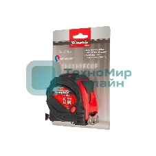 Рулетка Matrix status magnet 3 fixations 5мх25мм обрезиненный корпус зацеп с магнитом