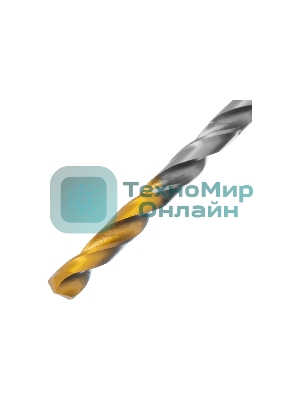 Сверло спиральное по металлу Denzel 4,2 x 75мм, Р6М5, Golden Tip