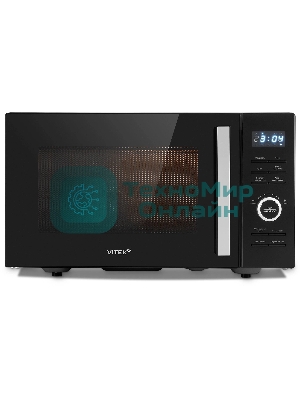 Микроволновая печь Vitek VT-MW1725 черный, 25 л, 900 Вт, переключатели - кнопки, поворотный механизм