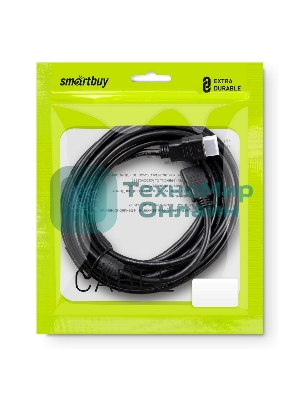 Кабель Smartbuy HDMI to HDMI ver.1.4b A-M/A-M, 2 фильтра, 5,0 m., в пакете (K-352-50)