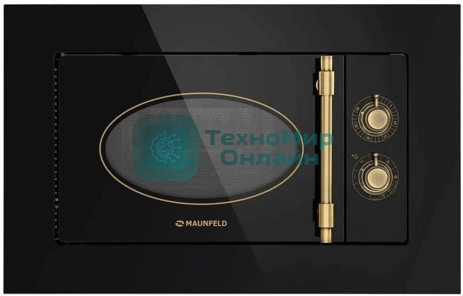 Микроволновая печь встраиваемая Maunfeld JBMO.20.5GRBG черный, 20 л, 700 Вт, переключатели - поворотный механизм