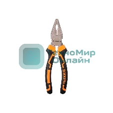 Плоскогубцы ВИХРЬ 180 мм., никелированные, двухкомпонентные рукоятки