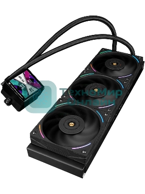 Система жидкостного охлаждения Thermalright Frozen Vision 360 V2 (360мм, LED, Black, ARGB/Fans: 3x120мм, 69CFM, 27dBA, 2150RPM/Pump height 60мм, 23dBA, 3000RPM, Rad thickness 27мм/S: 1700, 1200, 1851, 115X, 2011, 2066, AM5, AM4)