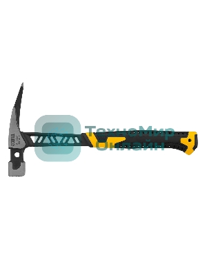 Молоток кровельщика Denzel 600 г, цельнокованый, боек с магнитом, двухкомп. обрезин. рук-ка