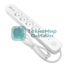 Удлинитель EKF UBA-LUX-503-TC 5х3 м IP20 2USB 2.4А+2type-C LUX 1.5 кв.мм