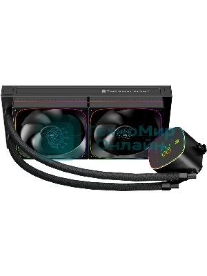 Система жидкостного охлаждения Thermalright Frozen Horizon 240 Digital (240мм, LED temp., Black, ARGB/Fans: 2x120мм, 68.9CFM, 28.2dBA, 2000RPM/Pump height 53.2мм, Rad thickness 27мм/S: 1700, 1200, 1851, 115X, AM5, AM4)
