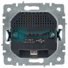 Розетка 1-местная IEK BRITE РЮш10-1-БрБ (BR-R14-16-U21-D21-K01) 16А, с USB A+A 2.1А, с заземлением с защитными шторками, белый