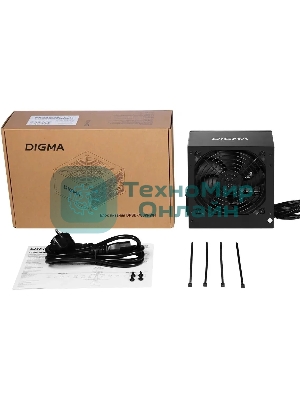 Блок питания Digma ATX 700W DPSU-700W-WH RTL, 700Вт, 80 PLUS белый, 120мм черный